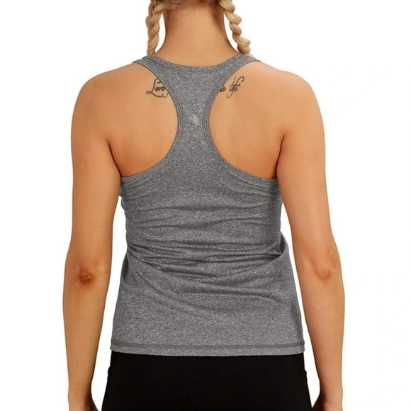 Women’s Icyzone gray heathered racerback tank top Medium - Picture 2 of 5